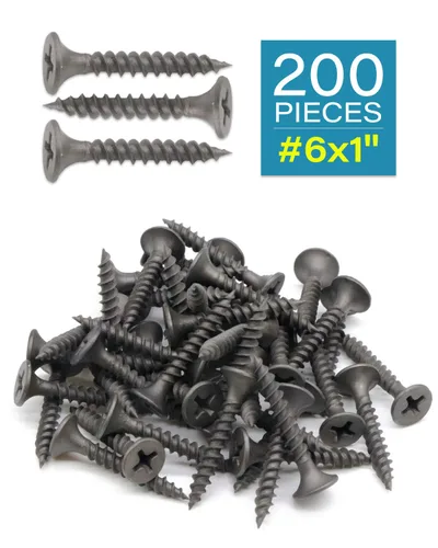 Vista 2 de IMScrews Tornillos Phillips de cabeza plana #6x1 para paneles de yeso de rosca fina, tornillo de madera de punta afilada, acero al carbono 1022A