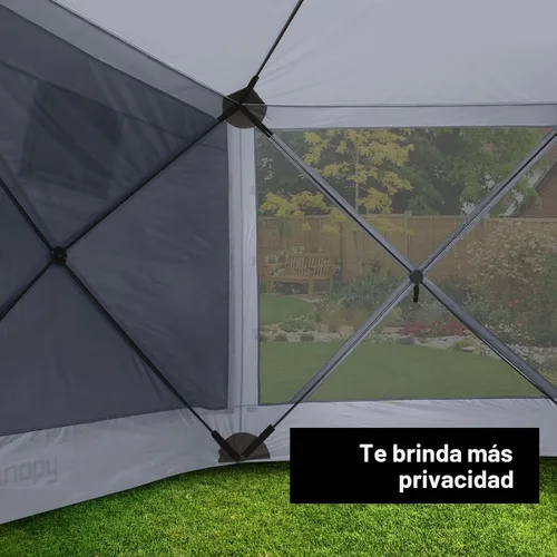 Vista 4 de MASTERCANOPY Panel lateral de pantalla de viento con ventana para tienda de campaña de refugio de 10 x 10 pulgadas, resistente a la intemperie, Gris