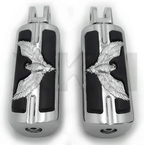 Vista 24 de SMT- Estriberas cromadas de calavera compatibles con Harley 2018 y posteriores FXBB FXBR FXBRS FXLR 2019 Street Bob [B07P5H6Z2M]