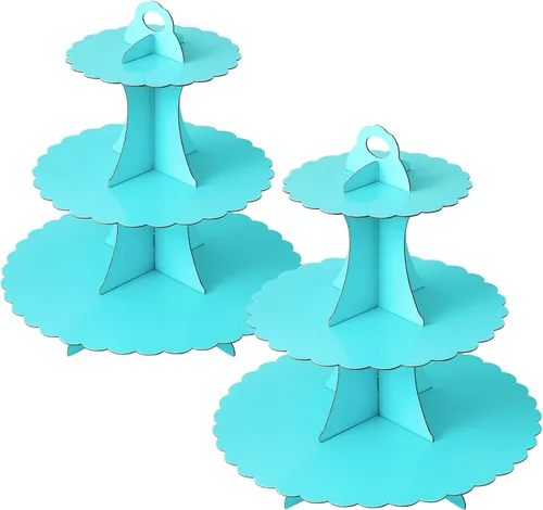 Vista 37 de Soleebee Soporte para Cupcakes de 3 Niveles, Torre de Cupcakes de Cartón, Torre de Soporte para Pasteles de Postre para Decoración de Cumpleaños