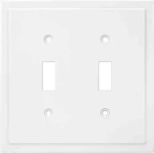 Vista 54 de Henne Bery Placa decorativa de pared con borde moderno, tapa de tomacorriente para cubrir enchufe, aleación de zinc maciza duradera