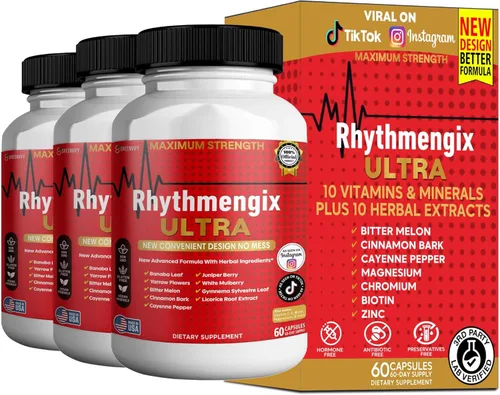 Vista 9 de Rhythmengix Ultra Maximum Strength Suplemento dietético, fórmula herbal, 60 cápsulas (1)