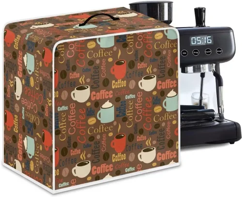 Vista 75 de Funda para cafetera, poliéster, azul, se adapta a la mayoría de máquinas de café estándar, protector resistente al polvo, huellas dactilares