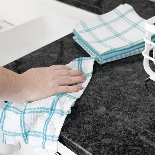 Vista 4 de T-Fal Paños de Cocina Premium con Textura de Waffle: Altamente Absorbentes, Súper Suaves y Duraderos - 100% Algodón, 12"x13" Toalla Plana