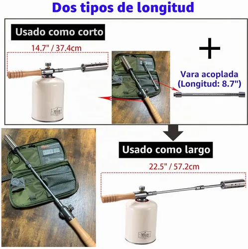 Vista 4 de Campingmoon - Antorcha de butano 47000 BTU EN417 Dual Fuel MT-3955/Z11/I