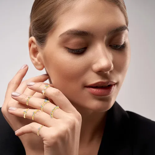 Vista 6 de Harry and Henry Anillos apilables para adolescentes, regalos de moda, juego de anillos simples de estrella y luna, anillos bohemios lindos