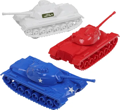 Vista 12 de TimMee - Tanques de juguete para hombres de plástico del ejército - Negro WW2 3pc - Hecho en Estados Unidos