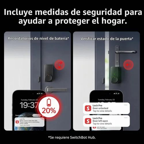 Vista 9 de SwitchBot Smart Lock Pro + Hub Mini Matter, entrada sin llave inteligente para cerrojo de seguridad existente, instalar en minutos, materia, Siri