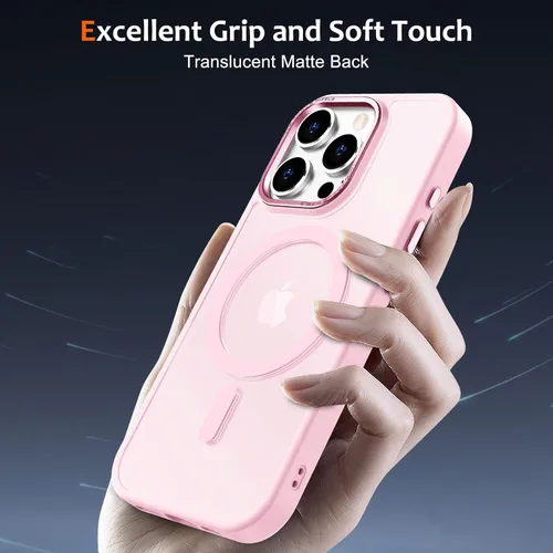 Vista 240 de Anuck - Funda magnética para iPhone 11 compatible con MagSafe, carcasa trasera mate translúcida dura, borde de TPU, delgada, resistente a impactos