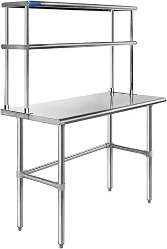 Vista 11 de AmGood Mesa de trabajo de acero inoxidable de 24 x 24 pulgadas Banco de utilidad de garaje para cocina comercial y residencial NSF