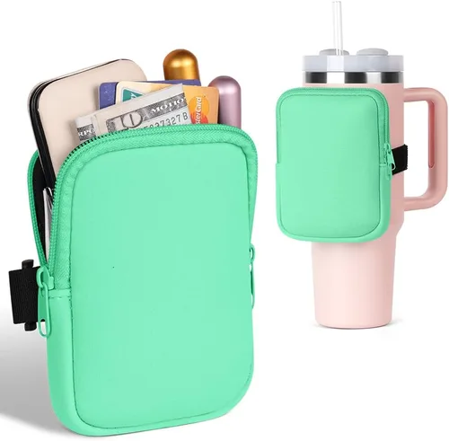 Vista 2 de AUAUY Bolsa para botella de agua para Stanley Quencher Adventure de 40 onzas y Stanley Iceflow de 20 onzas, 30 onzas, bolsa para vaso de gimnasio