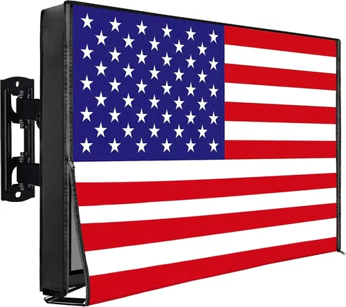 Vista 13 de IC ICLOVER Funda para TV de Exterior de 32 Pulgadas, 600D Resistente de Servicio Pesado para 4 Estaciones a Prueba de Intemperie, Protector