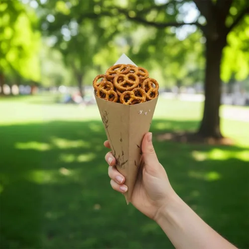 Vista 5 de Conetek - Conos de papel negros de 10 pulgadas para aperitivos, ecológicos: Perfectos para aperitivos, conos de papel aptos para alimentos