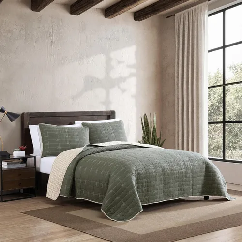 Vista 7 de Eddie Bauer - Juego de edredón tamaño King, ropa de cama reversible de algodón con fundas a juego, decoración ligera del hogar para todas