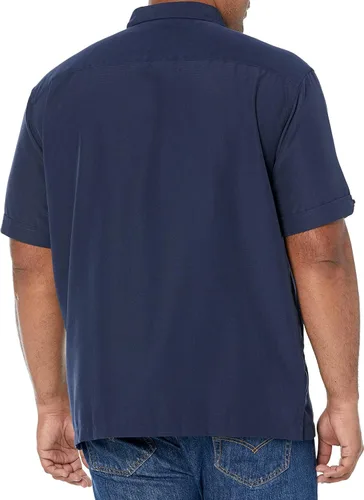 Vista 2 de Cubavera Camisa de manga corta Dobby con botones para hombre talla S - 5X grande y alto