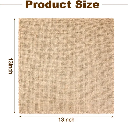 Vista 4 de Preboun 5 manteles individuales de arpillera multiusos de arpillera natural a granel para casa de campo, fiesta, boda, mesa, centros de mesa