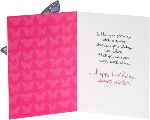Vista 2 de Hallmark Signature Birthday Card for Sister (Butterflies)
