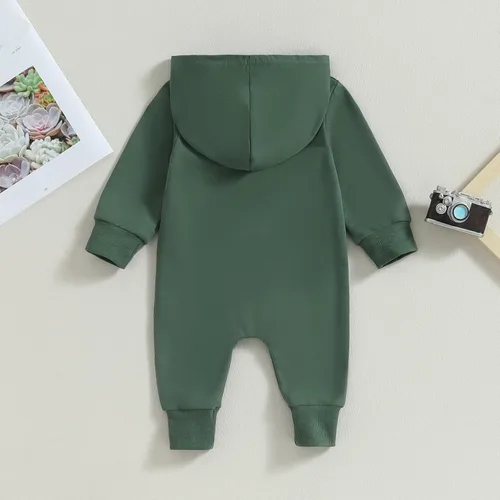 Vista 2 de KtwHarnu Ropa de bebé recién nacido, con capucha, de manga larga, con cremallera, para otoño e invierno