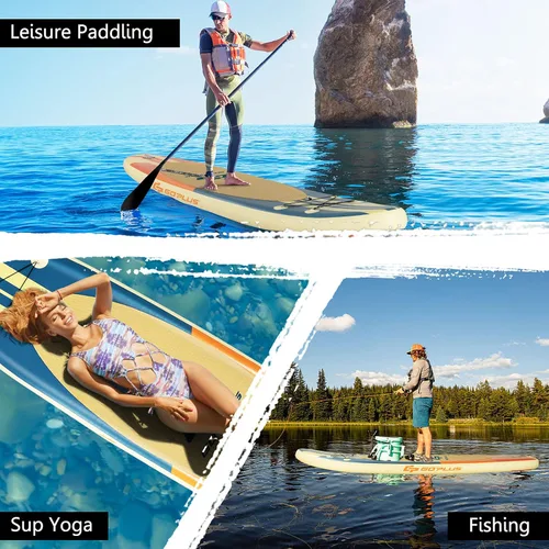 Vista 6 de Goplus Tabla de remo inflable de pie, 10/10.5 pies/11 pies SUP 6 pulgadas de grosor con accesorios de primera calidad, paleta de aluminio ajustable