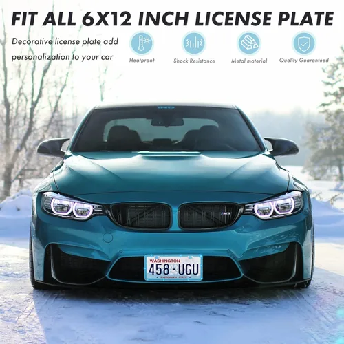 Vista 5 de SHARE&CARE Marco de matrícula brillante, cubierta de matrícula de cristal, soporte para placa de automóvil con diamantes de imitación de cristal