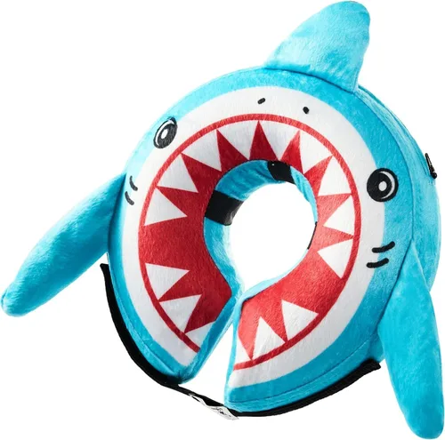 Vista 34 de BENCMATE - Collar inflable protector para perros y gatos, suave collar de recuperación para mascotas, no bloquea la visión (L, sandía)