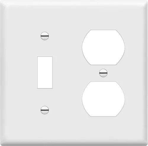 Vista 20 de ENERLITES Placa de pared de metal para combinación de interruptor de palanca y receptáculo dúplex, cubierta de salida de acero inoxidable 201