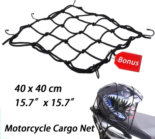 Vista 4 de Bolsa de asiento para motocicleta – Bolsa impermeable de doble uso para casco – con una red de carga adicional