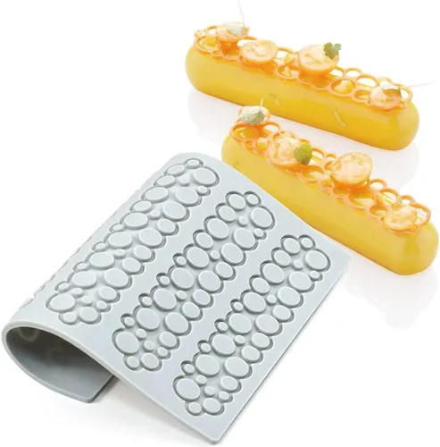 Vista 11 de Moldes de Silicona de Hojas Huecas Moldes de Chocolate Corazón de Enamorados Geometría Molde de Silicona 3D Chocolate Dulces Molde de Hojas