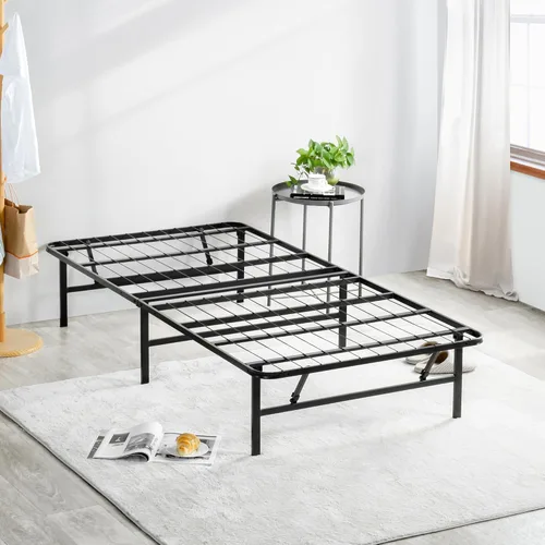 Olee Sleep - Base plegable de metal de 14 pulgadas para cama, base de colchón de acero, base cómoda, fácil almacenamiento debajo de la cama, sin
