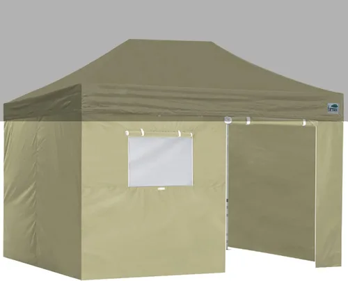 Vista 40 de Eurmax - Kit de paredes con cierre para toldo de 10 x 20 pies, con ventana de malla y puerta enrollables, solo 4 paredes (color blanco)