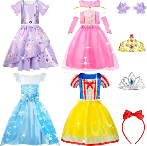 Meland Disfraz de princesa para niñas pequeñas, disfraz de princesa, regalo para niñas de 3 a 8 años, juego de simulación