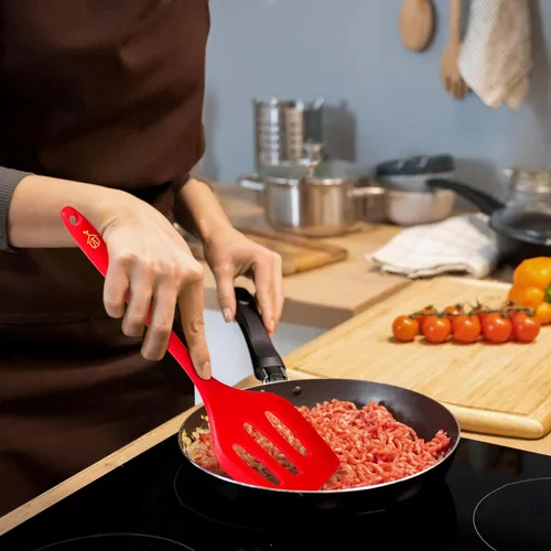 Vista 5 de Juego de 5 espátulas de silicona, espátula de goma de grado alimenticio, juego de utensilios de cocina de silicona, espátulas de silicona resistente