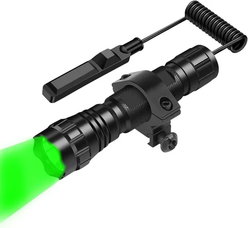 WINDFIRE Linternas verdes de depredador LED Coyote Hog Varmint Luces de caza táctico Rifle linterna antorcha con montaje en riel Picatinny,