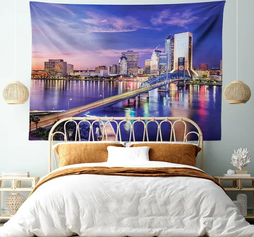 Vista 7 de Ambesonne Tapiz para amantes de los perros, siluetas de diferentes razas de perros, Chow Chow Shepherd Pinscher Spaniel, colgante de pared