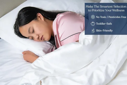 Vista 4 de Sábanas de algodón 100% orgánico con certificación GOTS, algodón de fibra larga de 400 hilos, ultra suave, sedoso, absorbe la humedad, suave