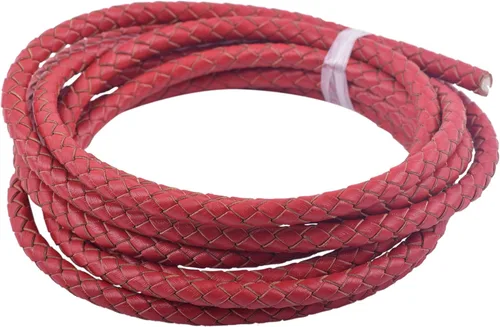 Vista 13 de KONMAY - Cordón de cuero trenzado genuino de 5 yardas, 3.0mm, marrón antiguo, redondo, para cuerda de bolo