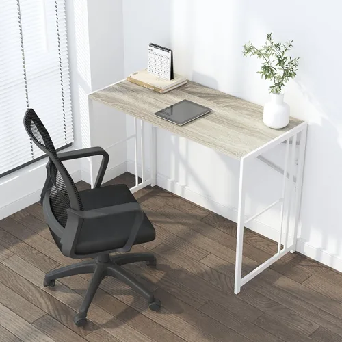 Vista 276 de Escritorio plegable de 47 pulgadas, no requiere montaje, mesa de oficina en casa, escritorio de campamento para computadora de juegos, color beige