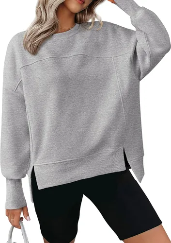Vista 19 de BTFBM Sudaderas de cuello redondo para mujer Blanco