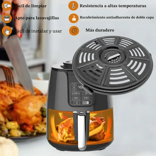 Vista 6 de Placa de parrilla de freidora de aire de 6 cuartos para freidora de aire PowerXL Vortex Pro, revestimiento antiadherente de doble capa de alta