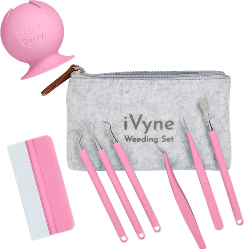 Vista 8 de iVyne Kit de herramientas de deshierbe de vinilo de alta calidad y recolector de desechos de deshierbe herramientas de agarre suave con bayas