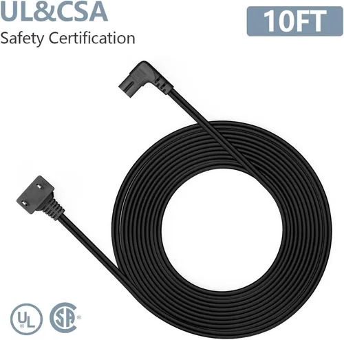 Vista 5 de Cable de alimentación de TV, cable de alimentación universal de 2 clavijas en ángulo no polarizado de 18 AWG, NEMA 1-15P a IEC320 C7 Figura 8
