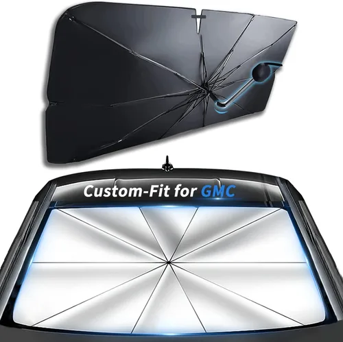 Ajuste personalizado para el parabrisas de GMC, parasol plegable para automóvil, bloqueo UV, ventana delantera del automóvil con rotación de 360°,