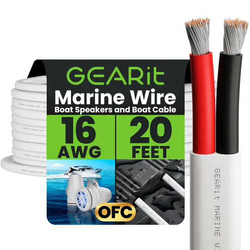 Vista 11 de GEARit Cable marino de calibre 12, 12/2 AWG (20 pies), cobre estañado de grado marino, libre de oxígeno, dúplex de 2 conductores, aislado rojo