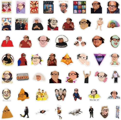 Vista 3 de CHVISO Danny Devito - Paquete de 53 calcomanías de memes, Frank Reynolds, calcomanías Always Sunny