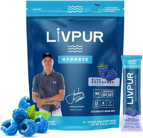 LIVPUR Mezcla de Bebida con Electrolitos, Polvo de Hidratación Instantánea con Vitamina C, B6, B12 y Aminoácidos Esenciales para Apoyo Muscular y
