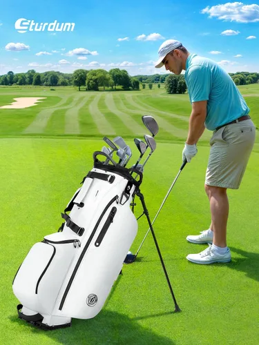 Vista 8 de Bolsa de golf ligera de 7 vías para hombres y mujeres Blanco 7