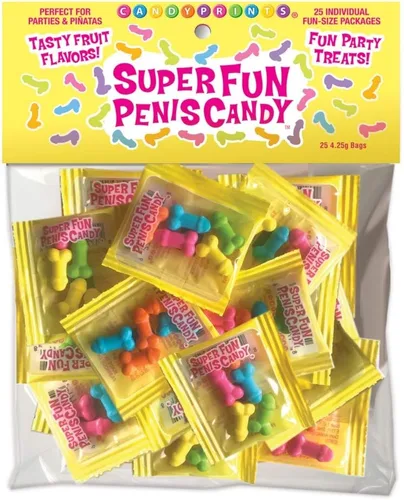 Caramelos para el pene súper divertidos, 25 paquetes individuales de tamaño divertido