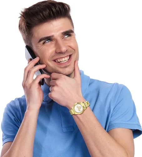 Vista 3 de JewelryWe Reloj de pulsera de cuarzo para hombre, con carga USB, resistente al viento, para el día de San Valentín