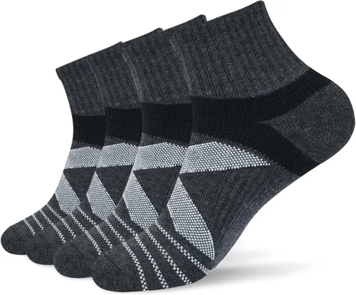 Arch Support Socks - Light Compression Cushioned 4-Pack for Men & Women