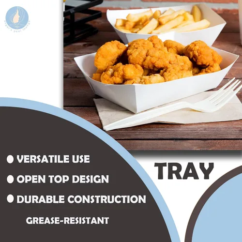 Vista 7 de Angel's Peel Lounge Bandeja de papel blanco para alimentos, resistente a la grasa y apta para microondas, bandejas de papel resistentes ideales